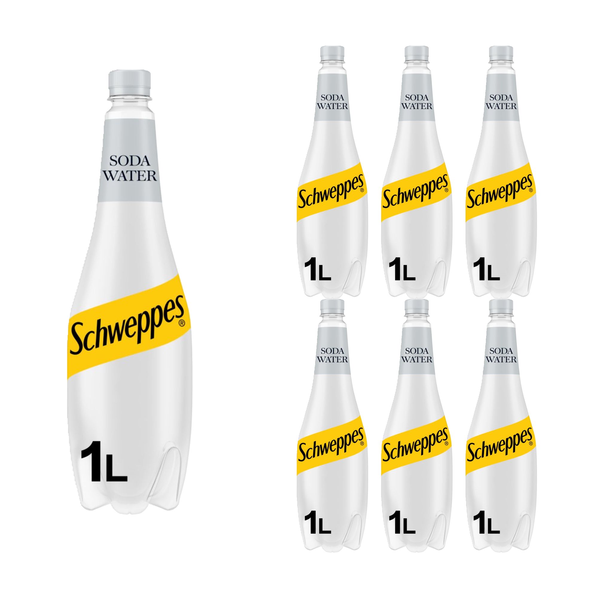 253013 (1) Schweppes Soda Water 1L x 6 - Image 1