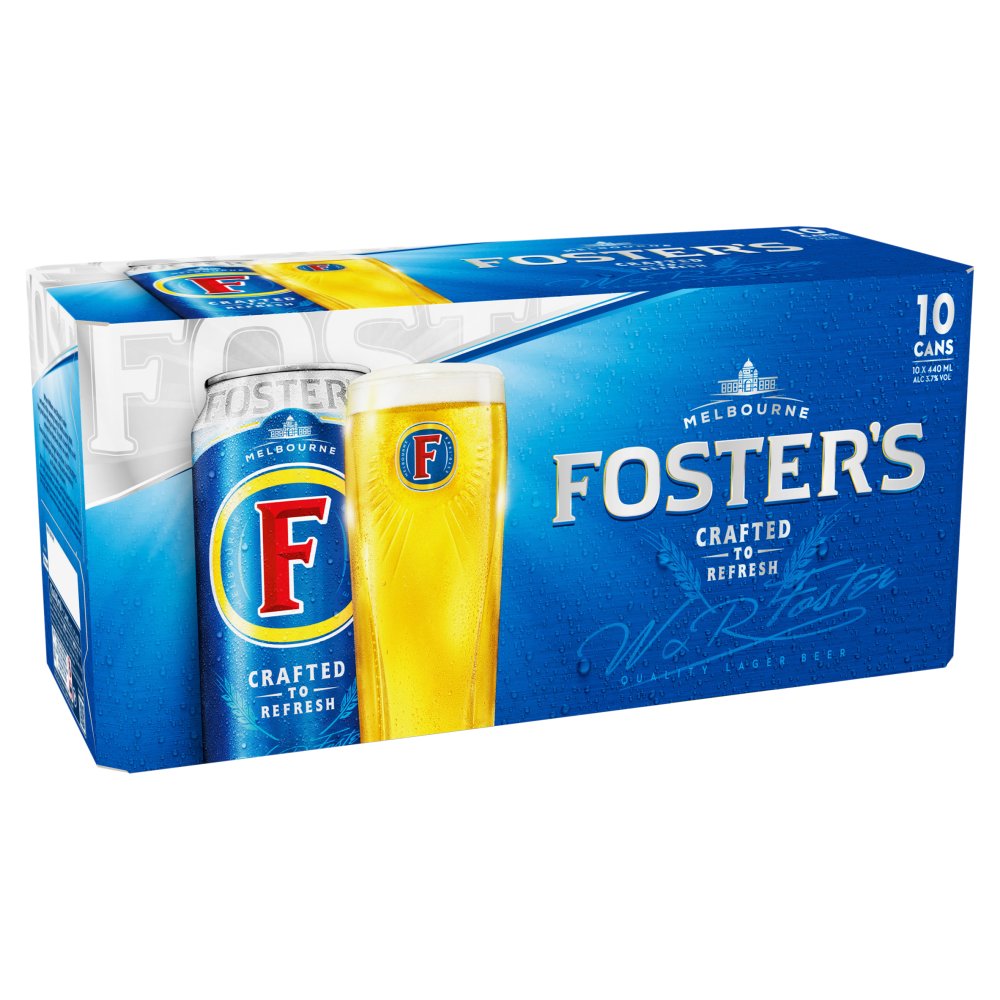 5035766185253 Foster's Lager Beer Can 440ml x 10 - Image 1