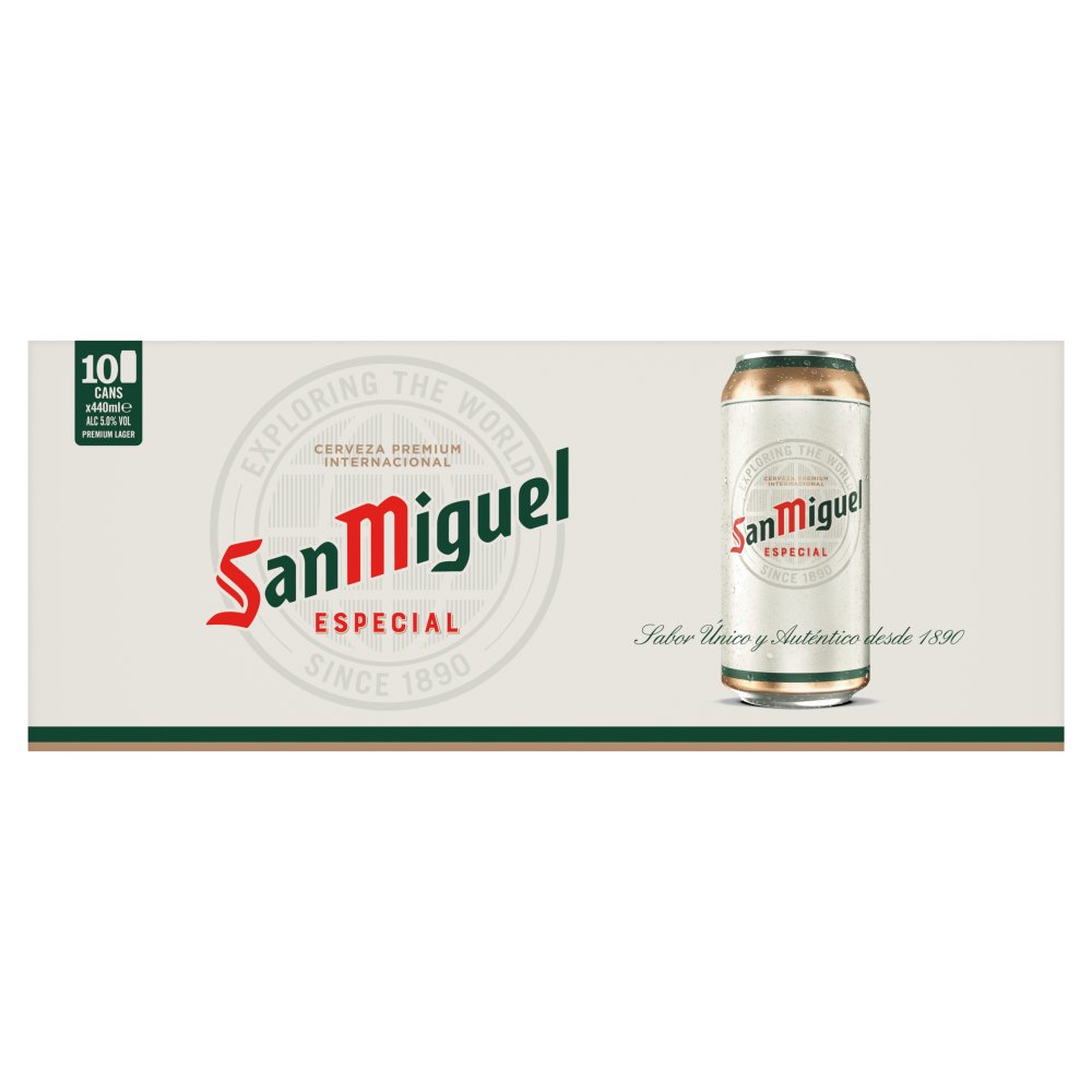 544200 San Miguel Premium Lager Beer 1 x 440ml x 10 - Image 1
