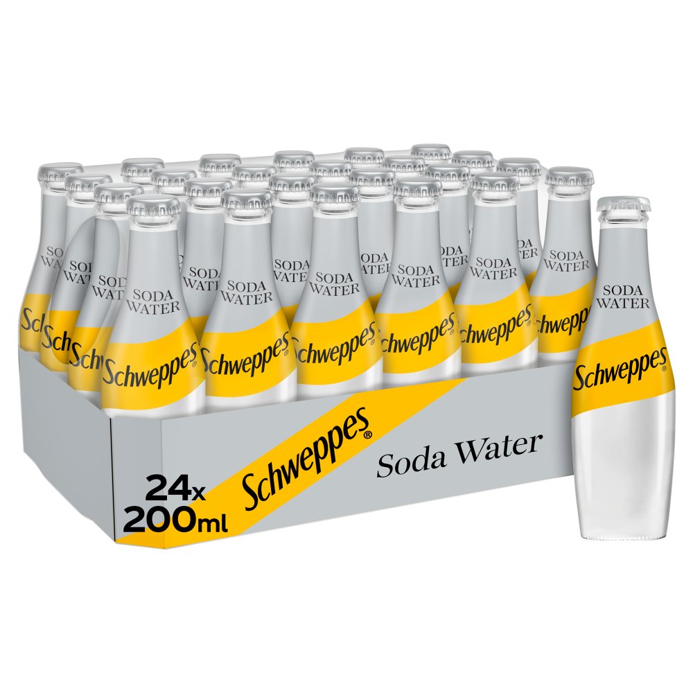 601206 Schweppes Soda Water 200ml x 24 - Image 1