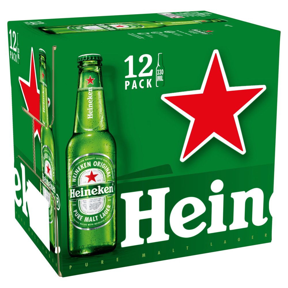 642105 Heineken Premium Lager Beer Bottle 330ml x 12 - Image 1