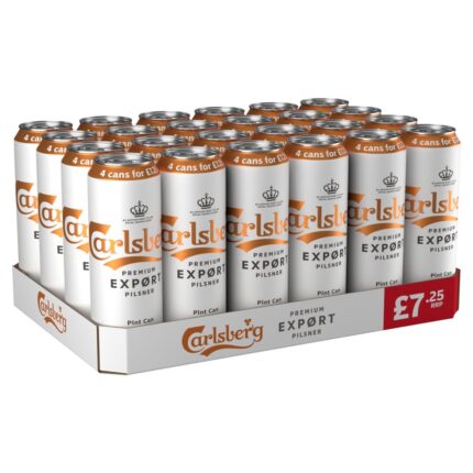 Carlsberg Export Lager Beer PINT CAN PMP £7.25 4 x 568ml