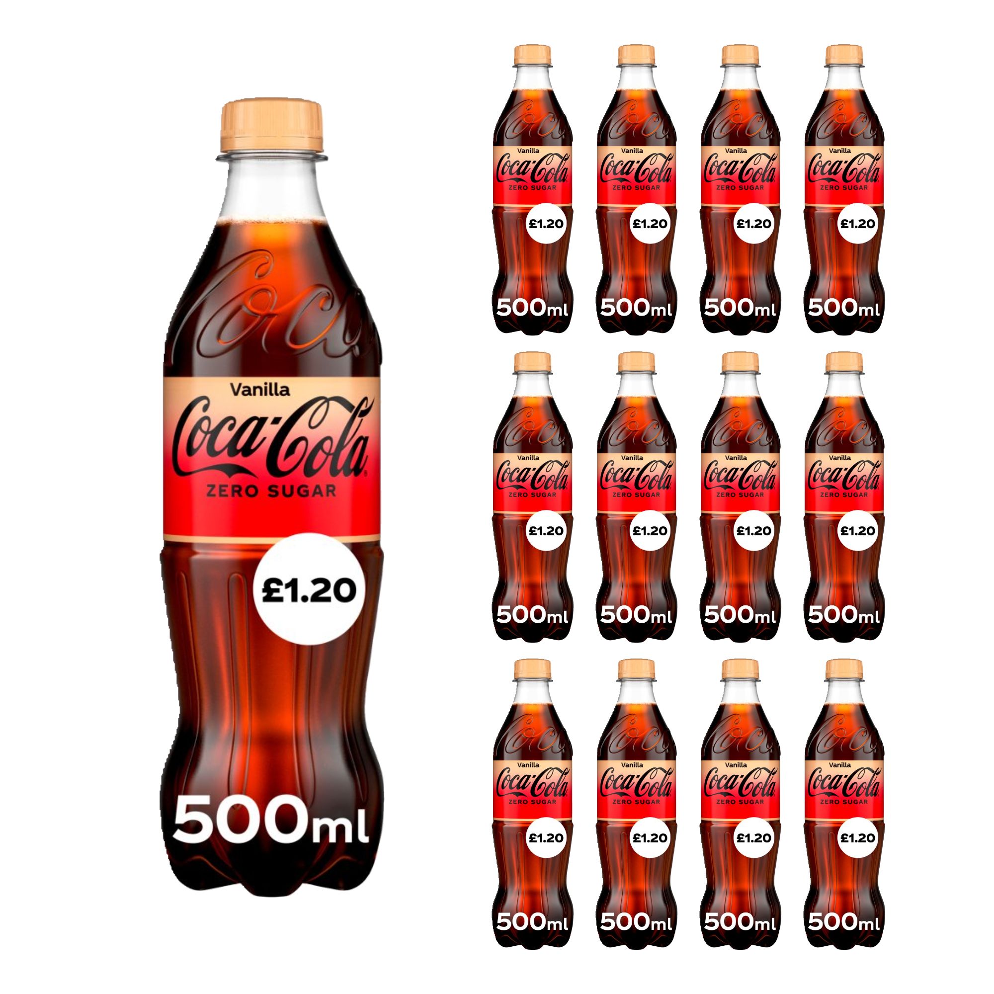 818404 (1) Coca-Cola Zero Sugar Vanilla 500ml x 12 - Image 1