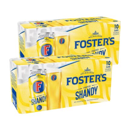 Fosters Proper Lager Shandy Beer Can 2 x 440ml x 10
