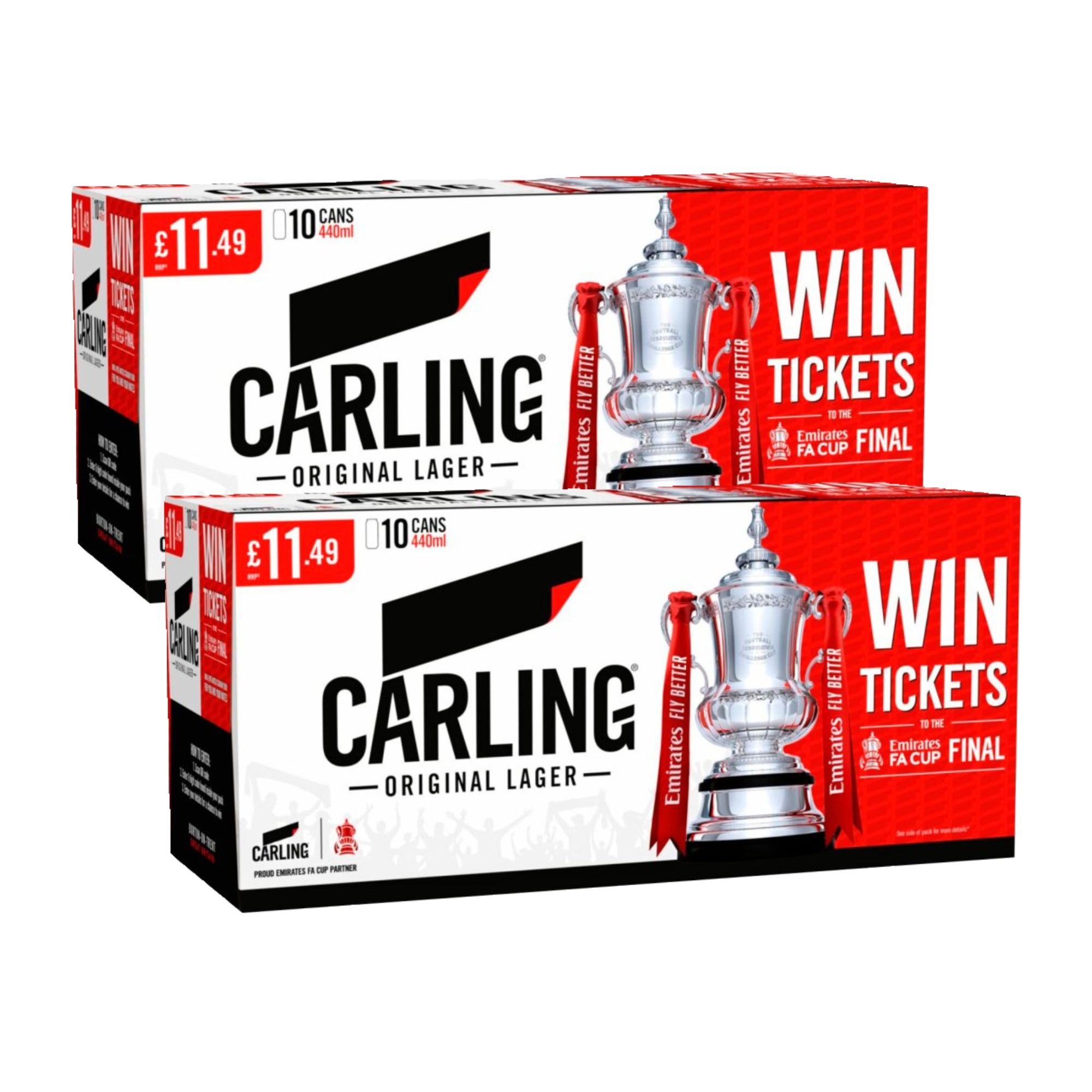 821908 (1) Carling Original Lager Beer Can 10 x 440ml - Image 1