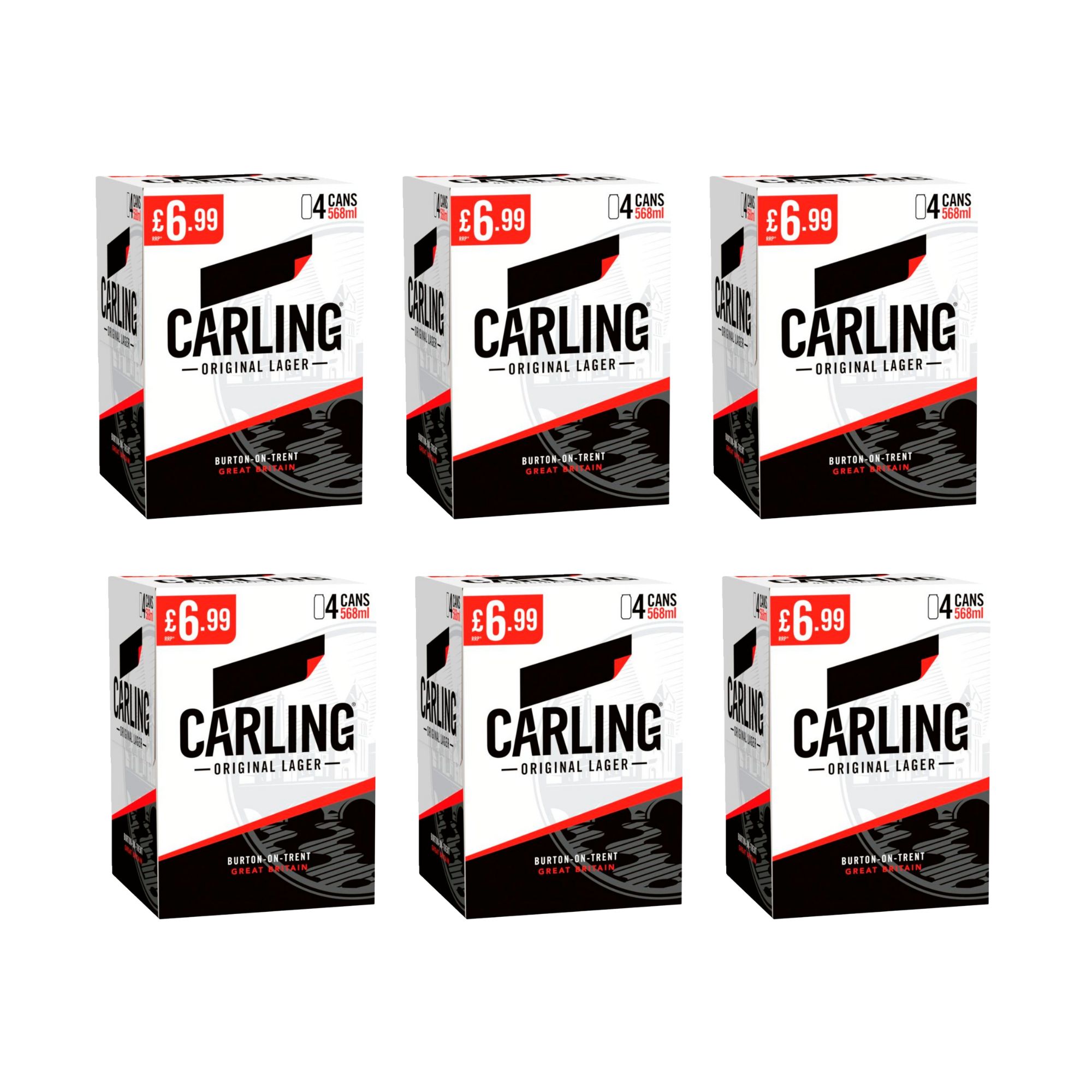 821910 Carling Original Lager Bee Can 6 x 568ml x 4 - Image 1