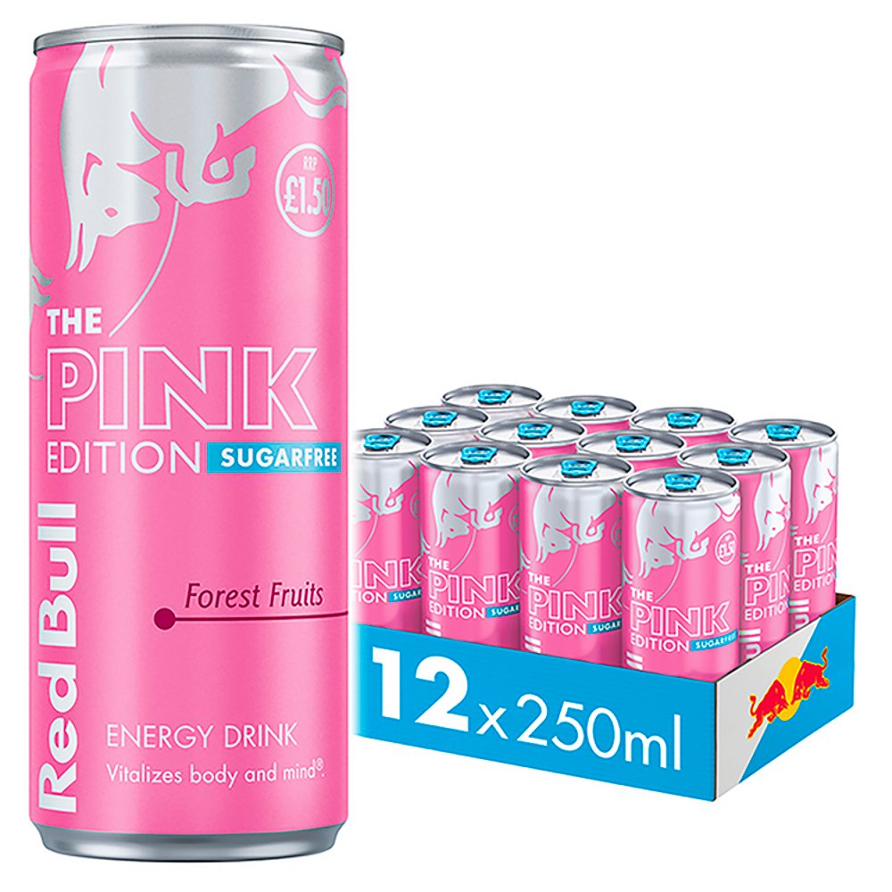822602 Red Bull Energy Drink Sugar Free Pink Edition Forest Fruits 250ml x 12 - Image 1