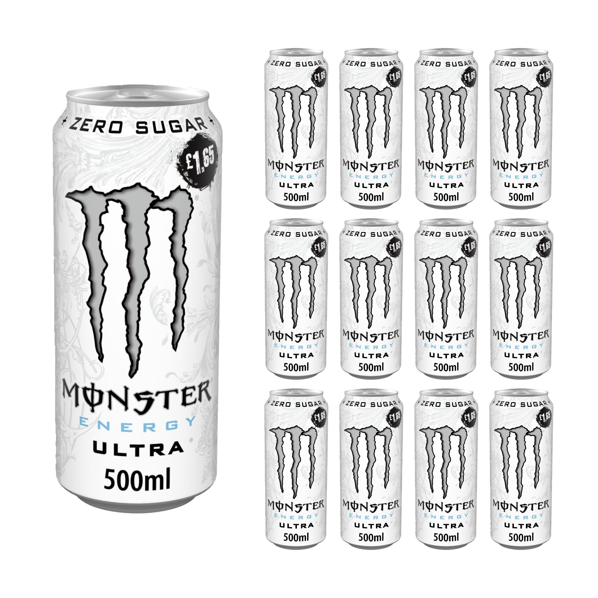 824542 Monster Energy Drink Ultra Zero Sugar 500ml x 12 - Image 1