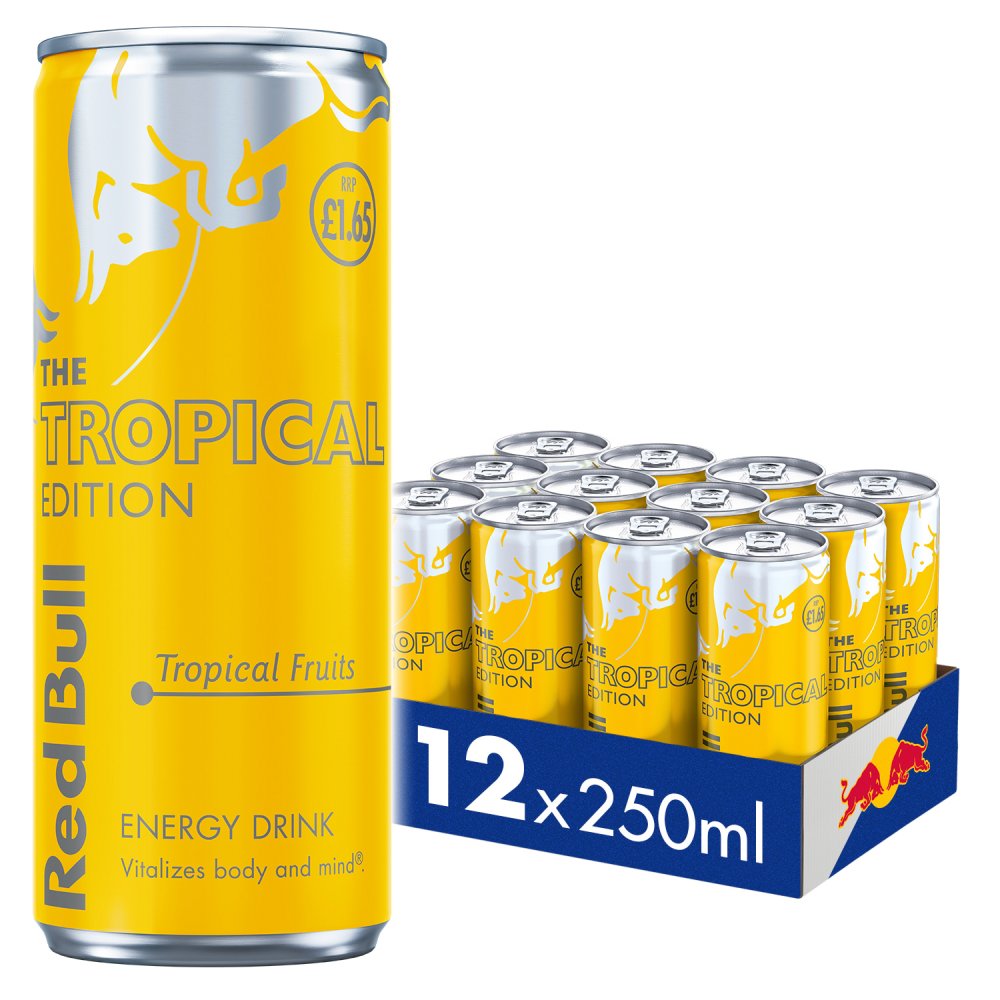 825317 Red Bull Energy Drink Tropical Edition 250ml x 12 - Image 1