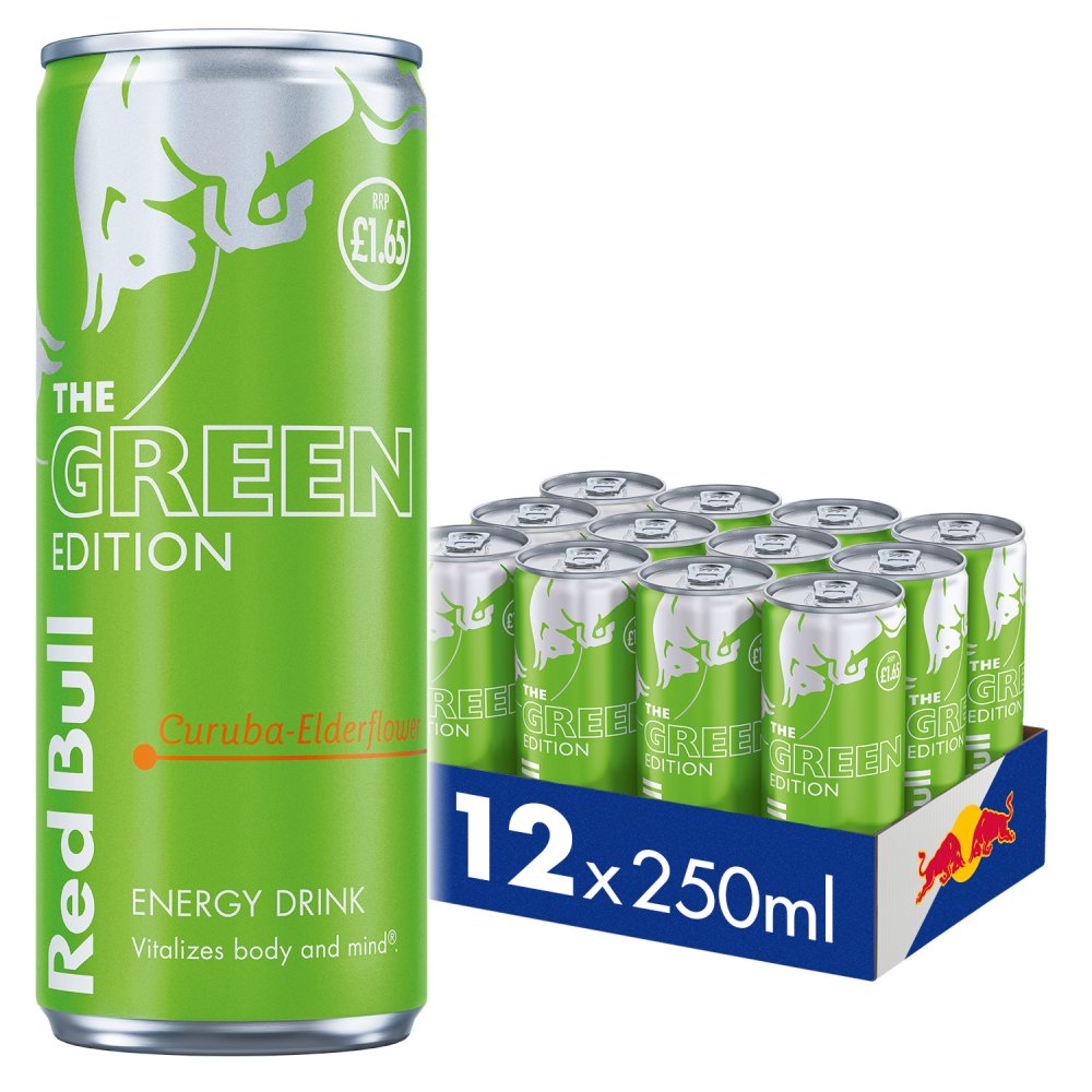 825400 Red Bull Energy Drink Green Edition 250ml x 12 - Image 1