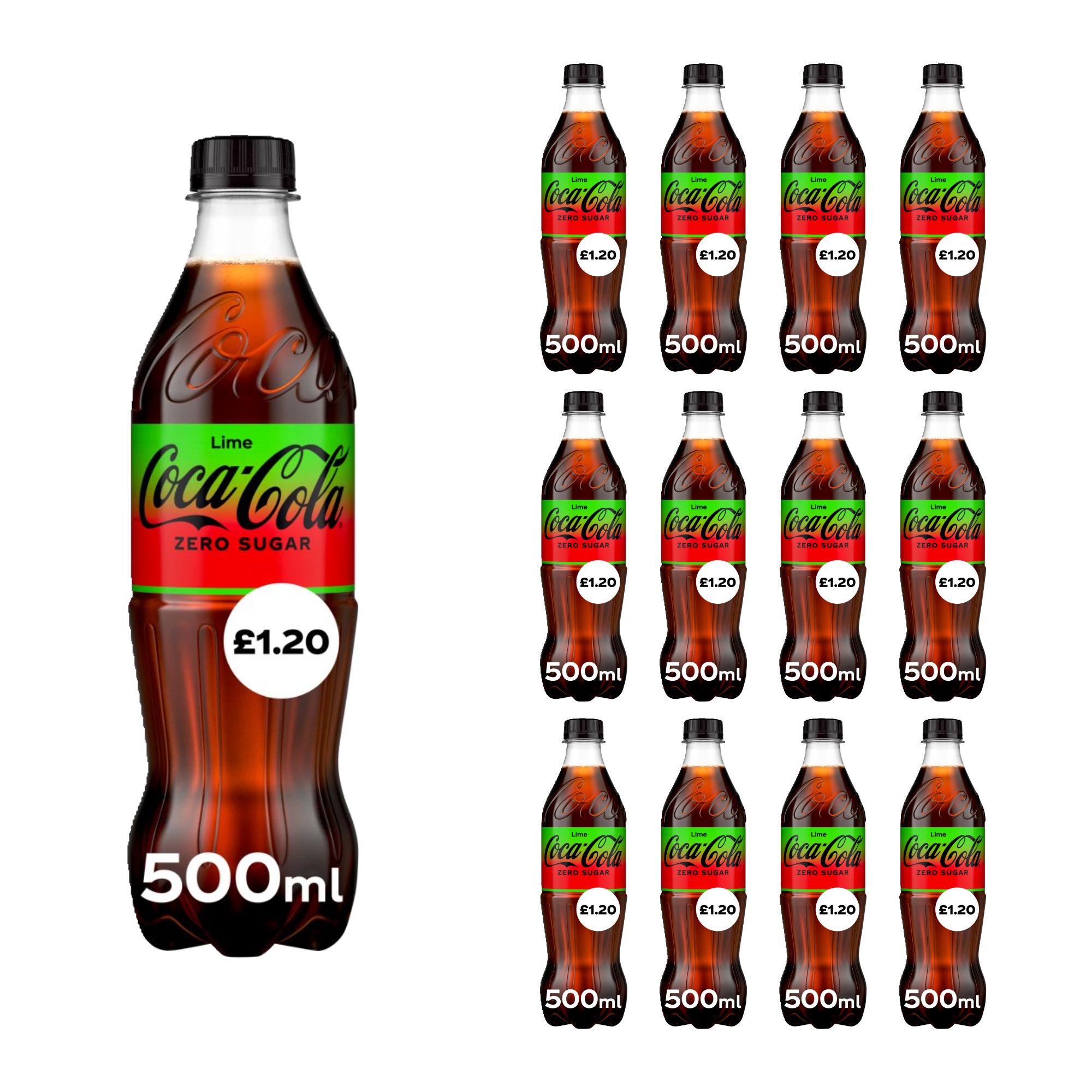 826465 (1) Coca-Cola Zero Sugar Lime 500ml x 12 - Image 1
