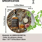 Vintage-Inspired Whiskey Round Tin Sign x 1 - Image 2