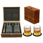 Whiskey Glasses Set, Whiskey Stones & Ice Tongs