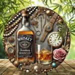 Vintage-Inspired Whiskey Round Tin Sign x 1 - Image 3