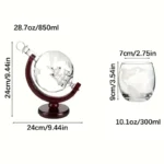 Vintage European High Borosilicate Glass Wine Decanter Set with Wooden Stand - Image 4