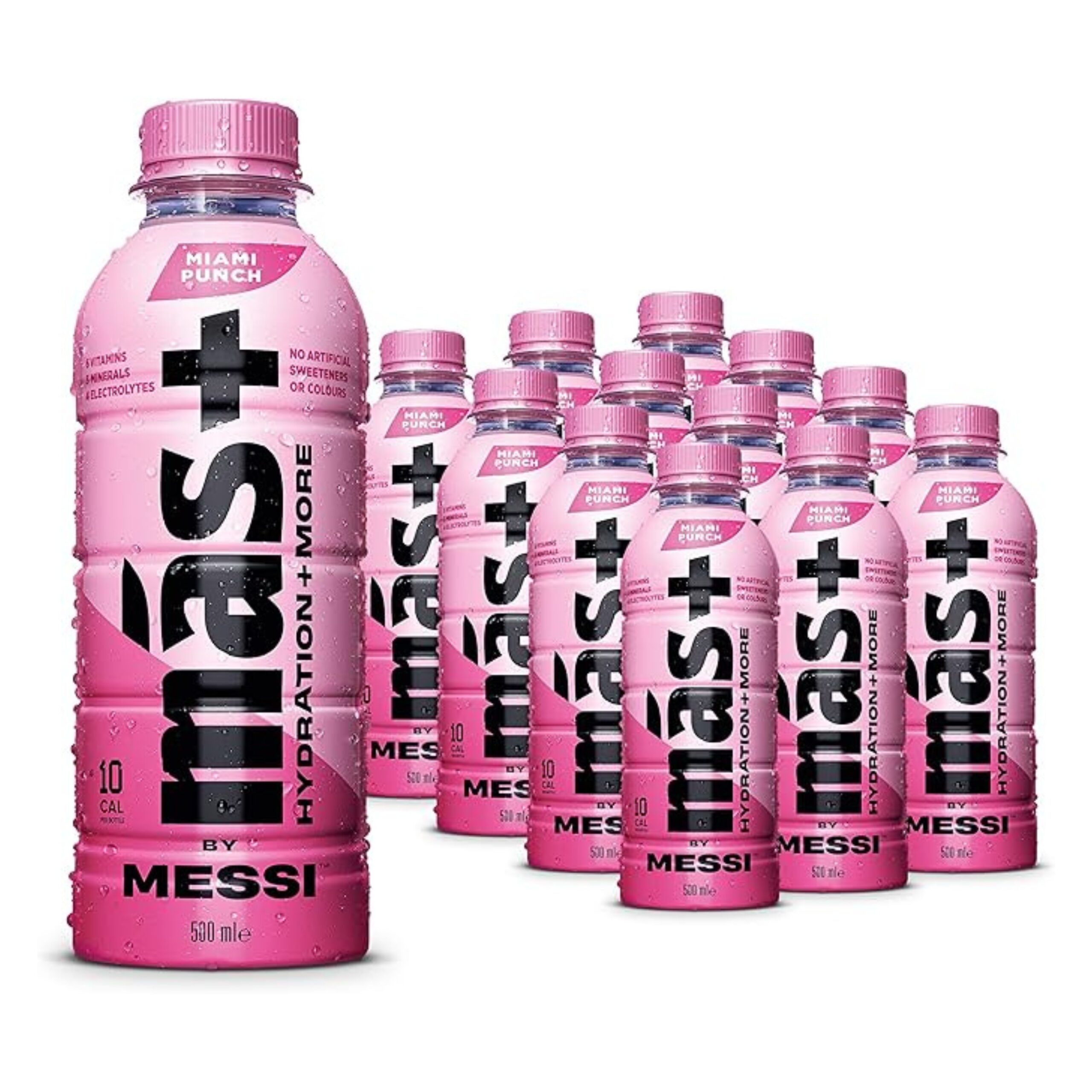 Mas-Punch1 MÁS+ by Messi Miami Punch 12x500ml Bottles | Hydration Sports Drink with Electrolytes and Vitamins - Image 1